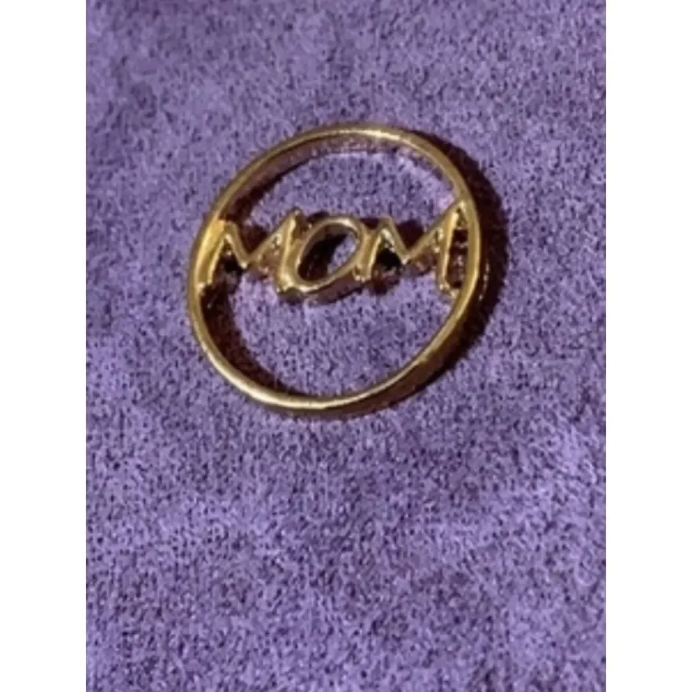 Gold-tone 'MOM' Decorative Plate Accent For Floating Lockets